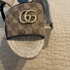 Gucci Mane Brown and Gold Women's slides